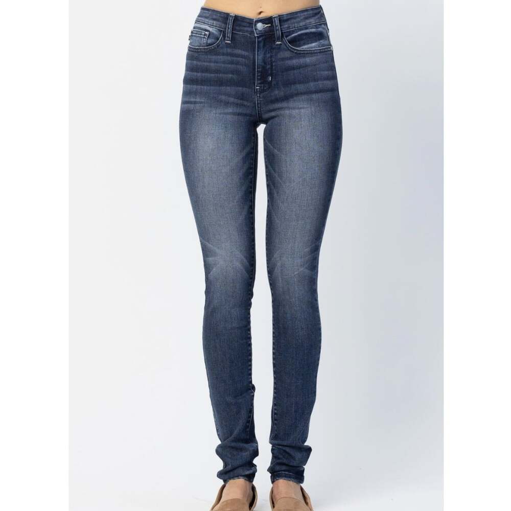 Judy Blue Mid Rise Long Pin Tack Skinny Fit Jeans Size 7 / 28 NWT